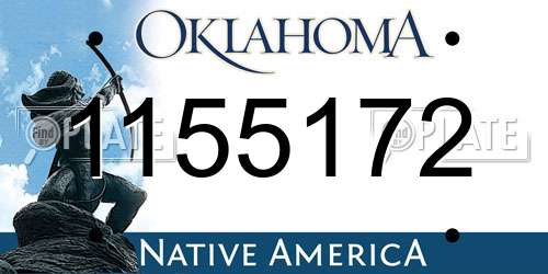 1155172 Oklahoma License Plate