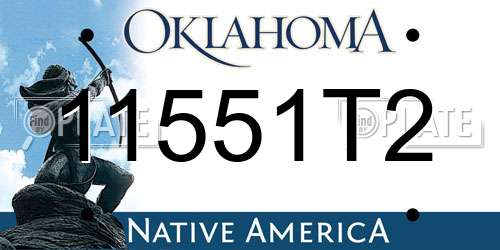 11551T2 Oklahoma License Plate