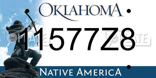11577Z8 Oklahoma License Plate