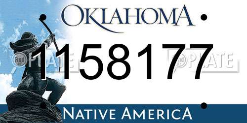 1158177 Oklahoma License Plate
