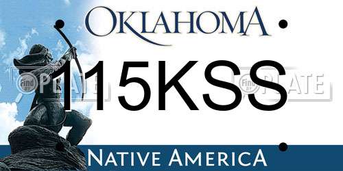 115KSS Oklahoma License Plate