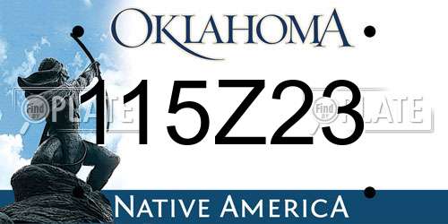 115Z23 Oklahoma License Plate