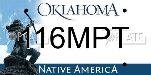 116MPT Oklahoma License Plate