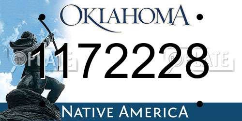 1172228 Oklahoma License Plate