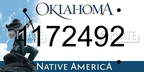1172492 Oklahoma License Plate
