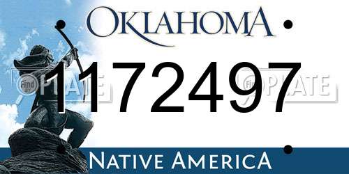 1172497 Oklahoma License Plate