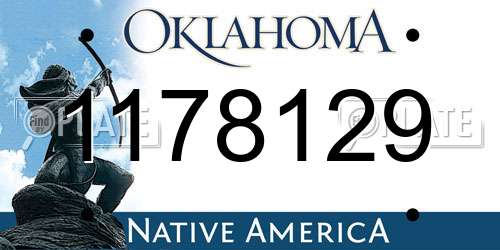 1178129 Oklahoma License Plate