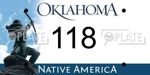 118 Oklahoma License Plate