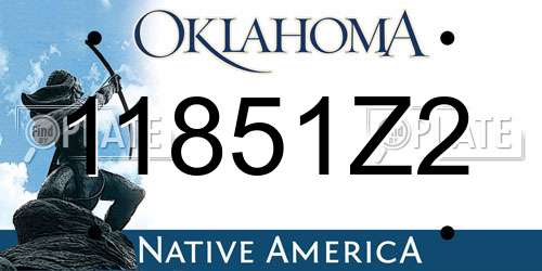 11851Z2 Oklahoma License Plate