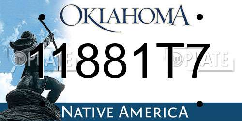 11881T7 Oklahoma License Plate