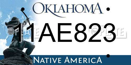 11AE823 Oklahoma License Plate