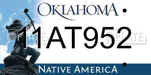 11AT952 Oklahoma License Plate