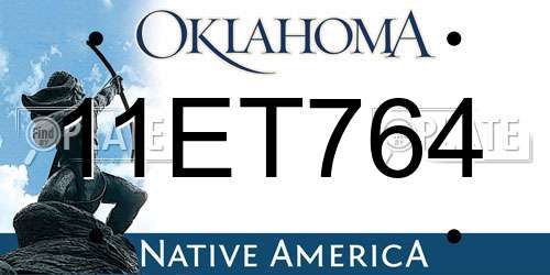 11ET764 Oklahoma License Plate