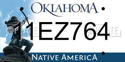 11EZ764 Oklahoma License Plate