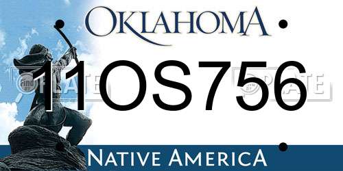 11OS756 Oklahoma License Plate