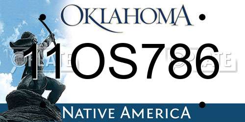 11OS786 Oklahoma License Plate