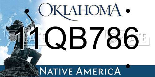 11QB786 Oklahoma License Plate