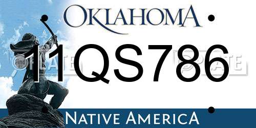 11QS786 Oklahoma License Plate