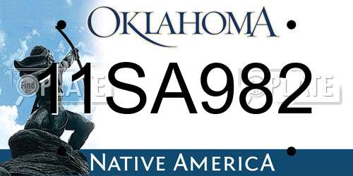 11SA982 Oklahoma License Plate