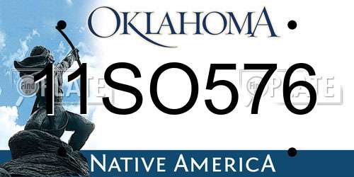 11SO576 Oklahoma License Plate