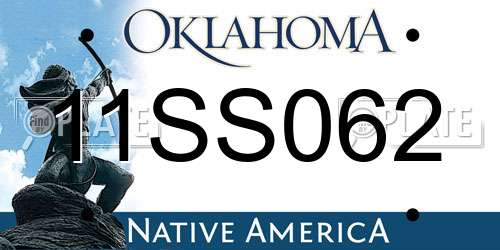 11SS062 Oklahoma License Plate