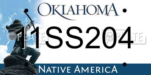 11SS204 Oklahoma License Plate