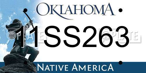 11SS263 Oklahoma License Plate