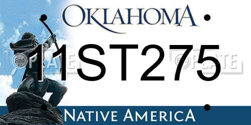 11ST275 Oklahoma License Plate