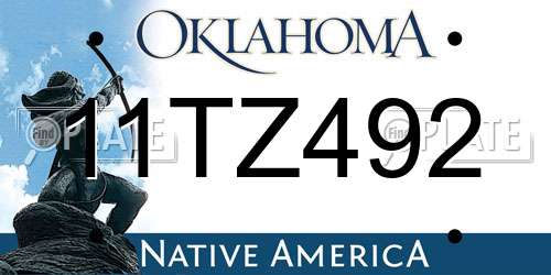 11TZ492 Oklahoma License Plate