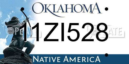 11ZI528 Oklahoma License Plate