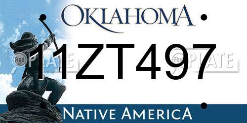 11ZT497 Oklahoma License Plate