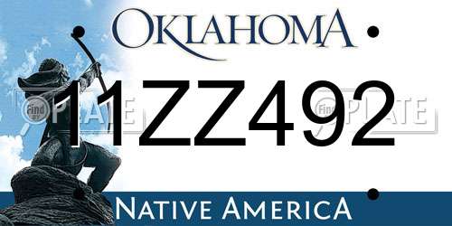 11ZZ492 Oklahoma License Plate