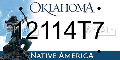 12114T7 Oklahoma License Plate