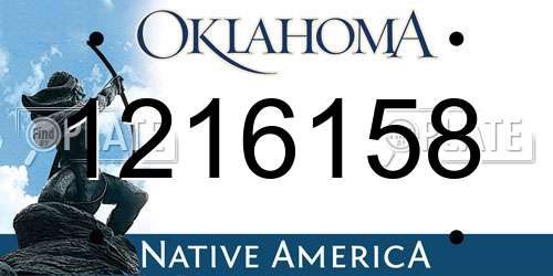1216158 Oklahoma License Plate