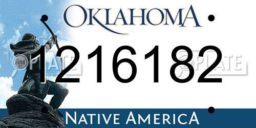 1216182 Oklahoma License Plate