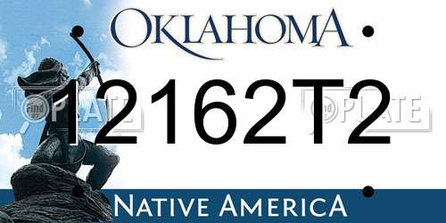 12162T2 Oklahoma License Plate