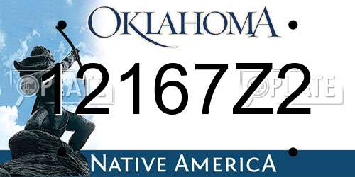12167Z2 Oklahoma License Plate