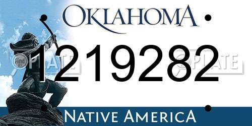 1219282 Oklahoma License Plate