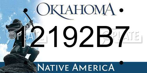 12192B7 Oklahoma License Plate