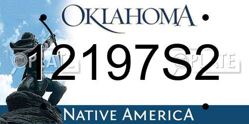 12197S2 Oklahoma License Plate