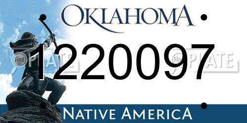 1220097 Oklahoma License Plate