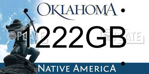 1222GB Oklahoma License Plate