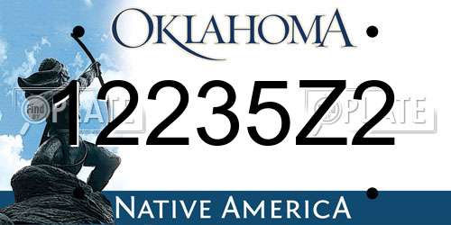 12235Z2 Oklahoma License Plate