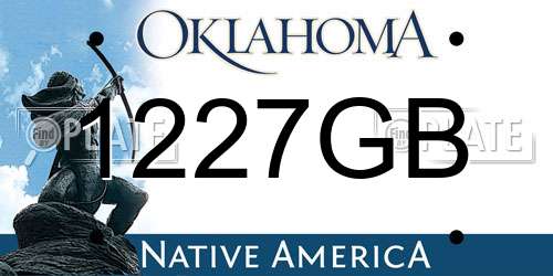 1227GB Oklahoma License Plate