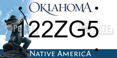 122ZG5 Oklahoma License Plate
