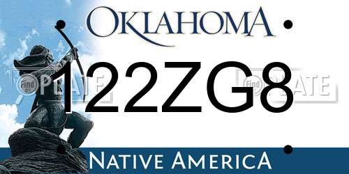 122ZG8 Oklahoma License Plate