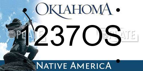 1237OS Oklahoma License Plate
