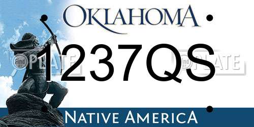 1237QS Oklahoma License Plate
