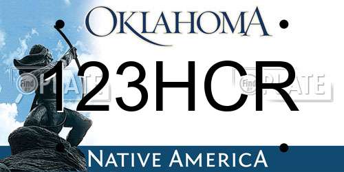 123HCR Oklahoma License Plate