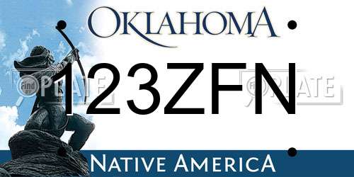 123ZFN Oklahoma License Plate